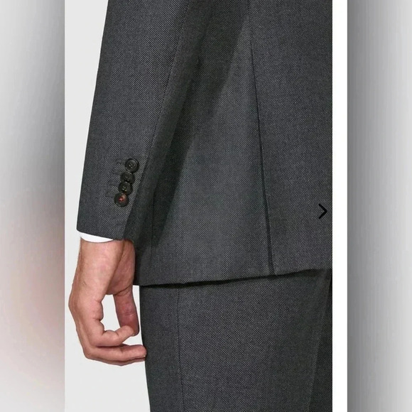 Suitsupply Pure Wool Sienna Dark Gray Birdseye Suit Jacket Size 44 Vitale B. - Picture 11 of 14